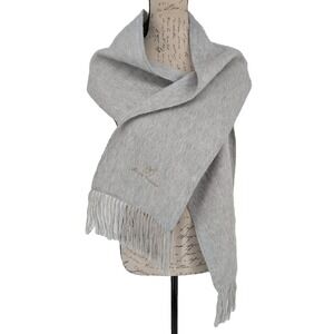 ALPACA Camargo Scarf Gray 9" X 64" Stitched Edges Fringes Peru